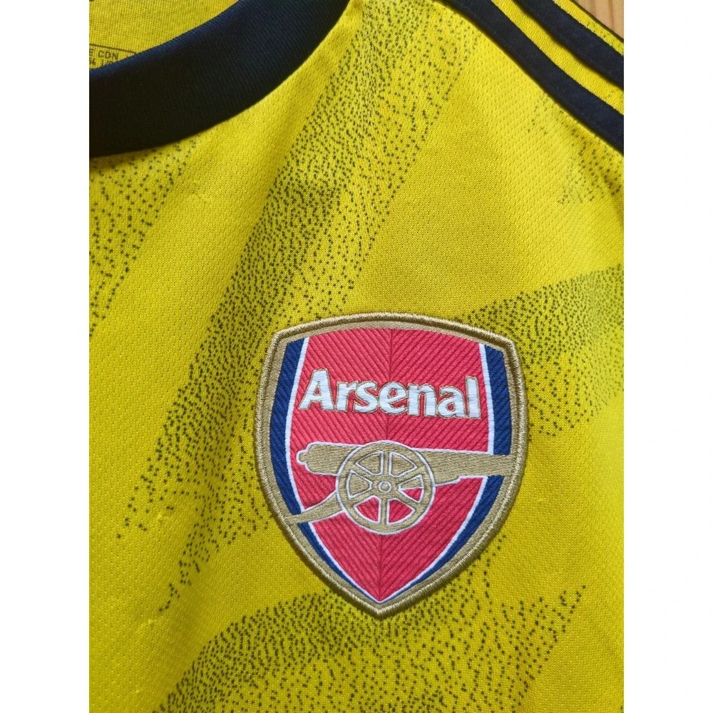 Arsenal Youth Large Premier League Soccer Jersey Adidas Fly Emirates Yellow